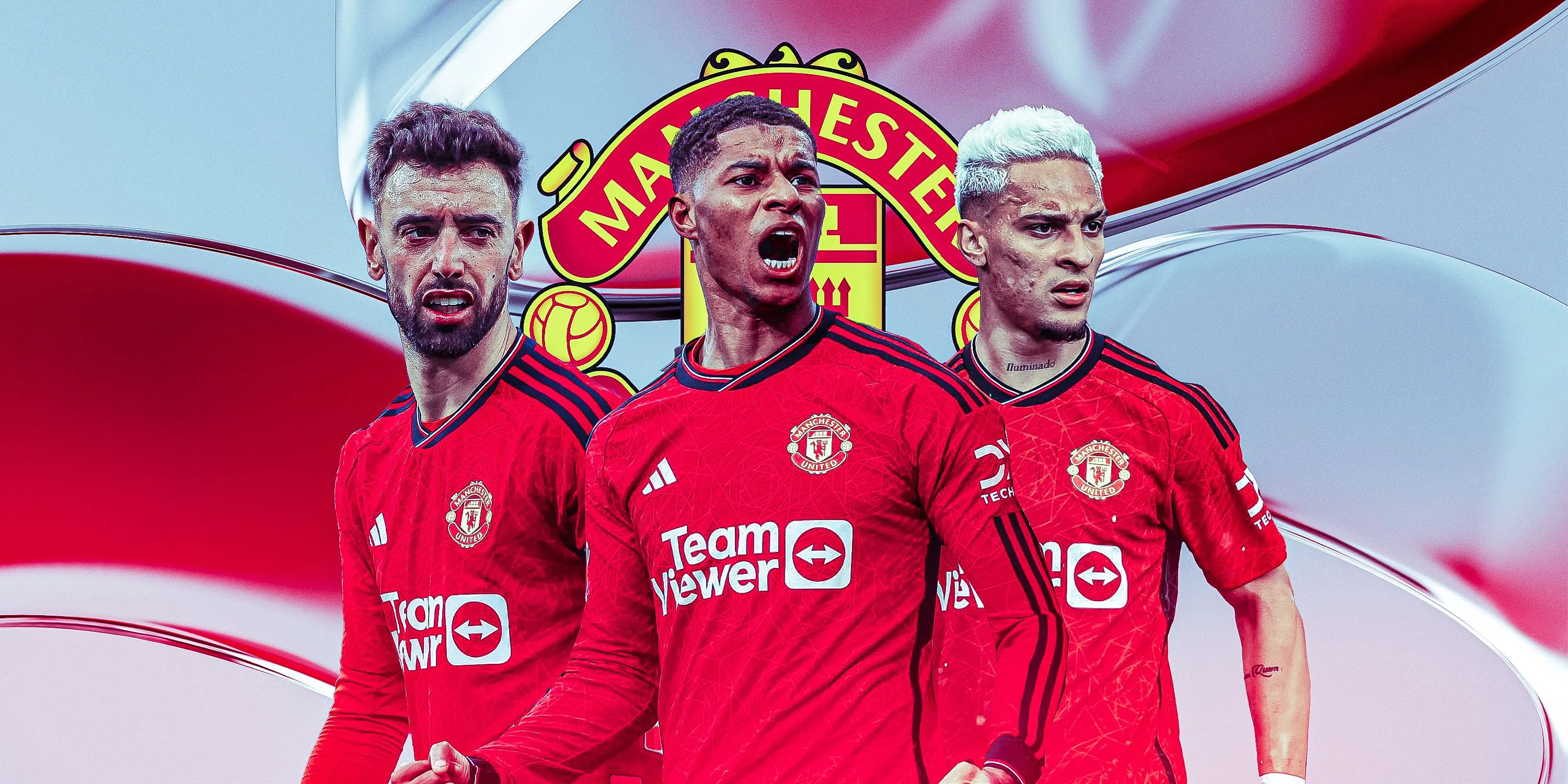 Đội hình Manchester United với Bruno Fernandes, Marcus Rashford và Antony