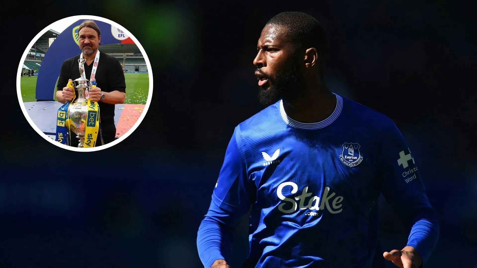 Huấn luyện viên Daniel Farke của Leeds United và hình ảnh minh họa tiền đạo Beto