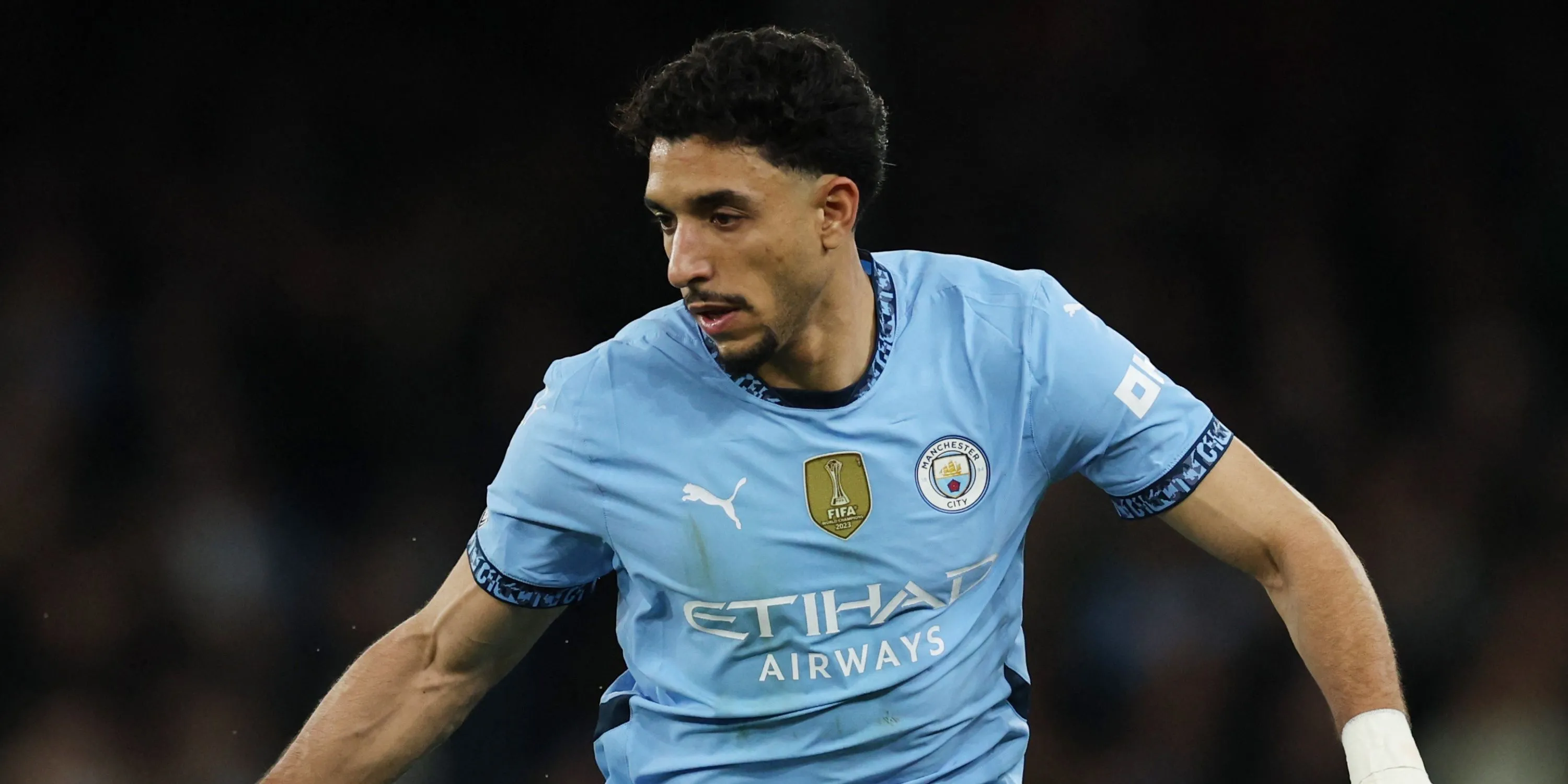 Tiền đạo Omar Marmoush trong màu áo Manchester City
