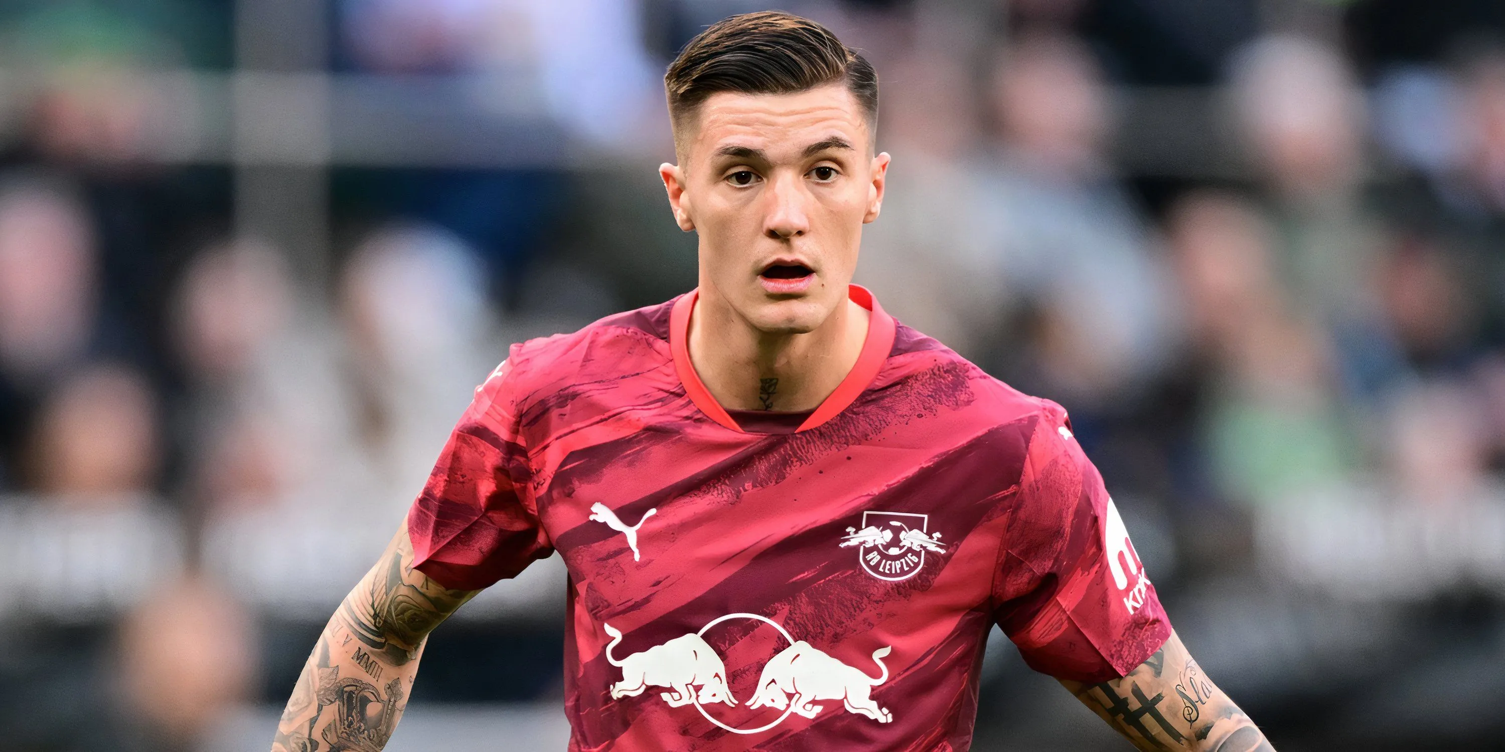 Tiền đạo Benjamin Sesko, một mục tiêu khác của Arsenal trên thị trường chuyển nhượng