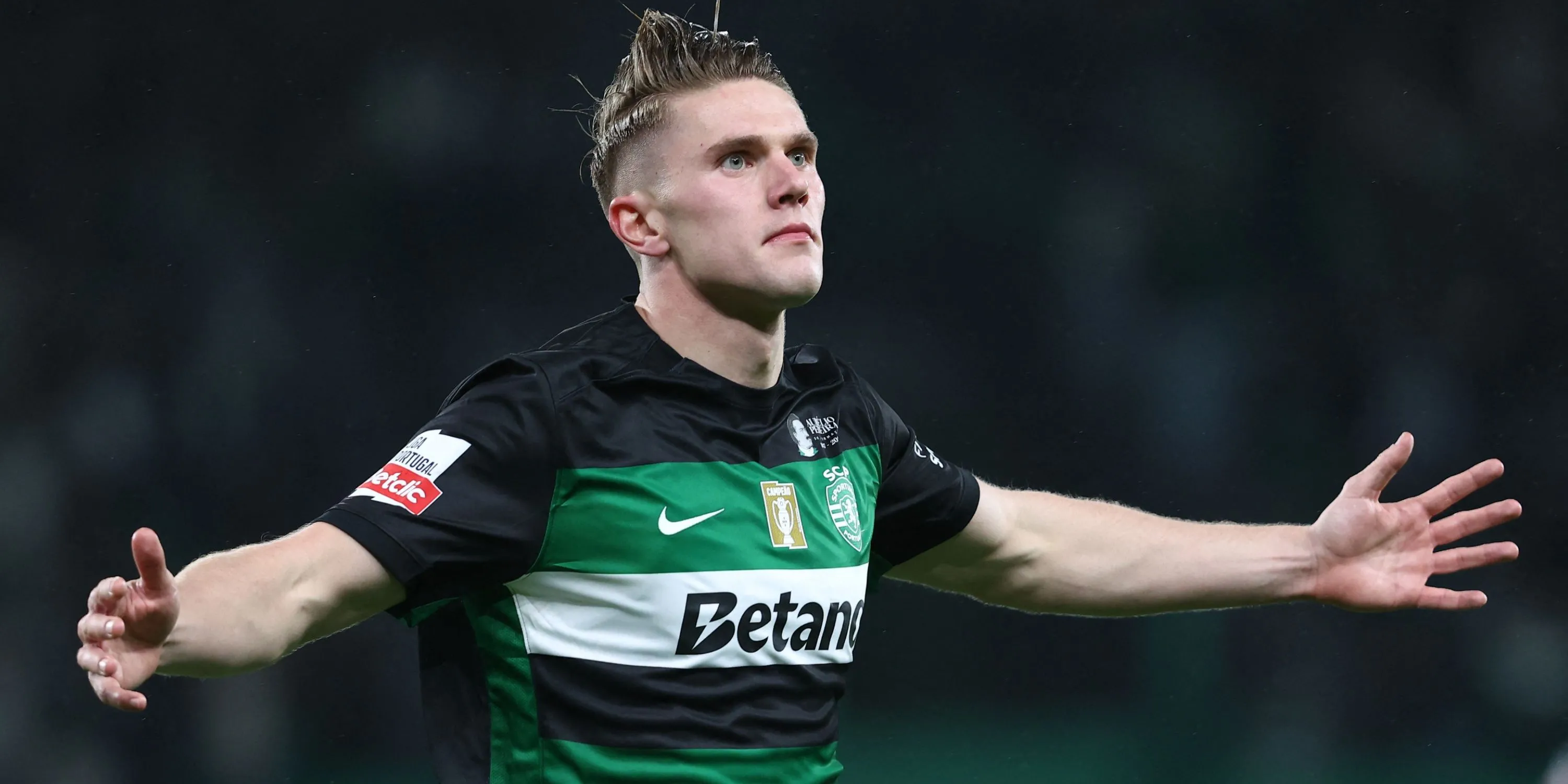 Tiền đạo Viktor Gyokeres trong màu áo Sporting CP, mục tiêu chuyển nhượng của Arsenal