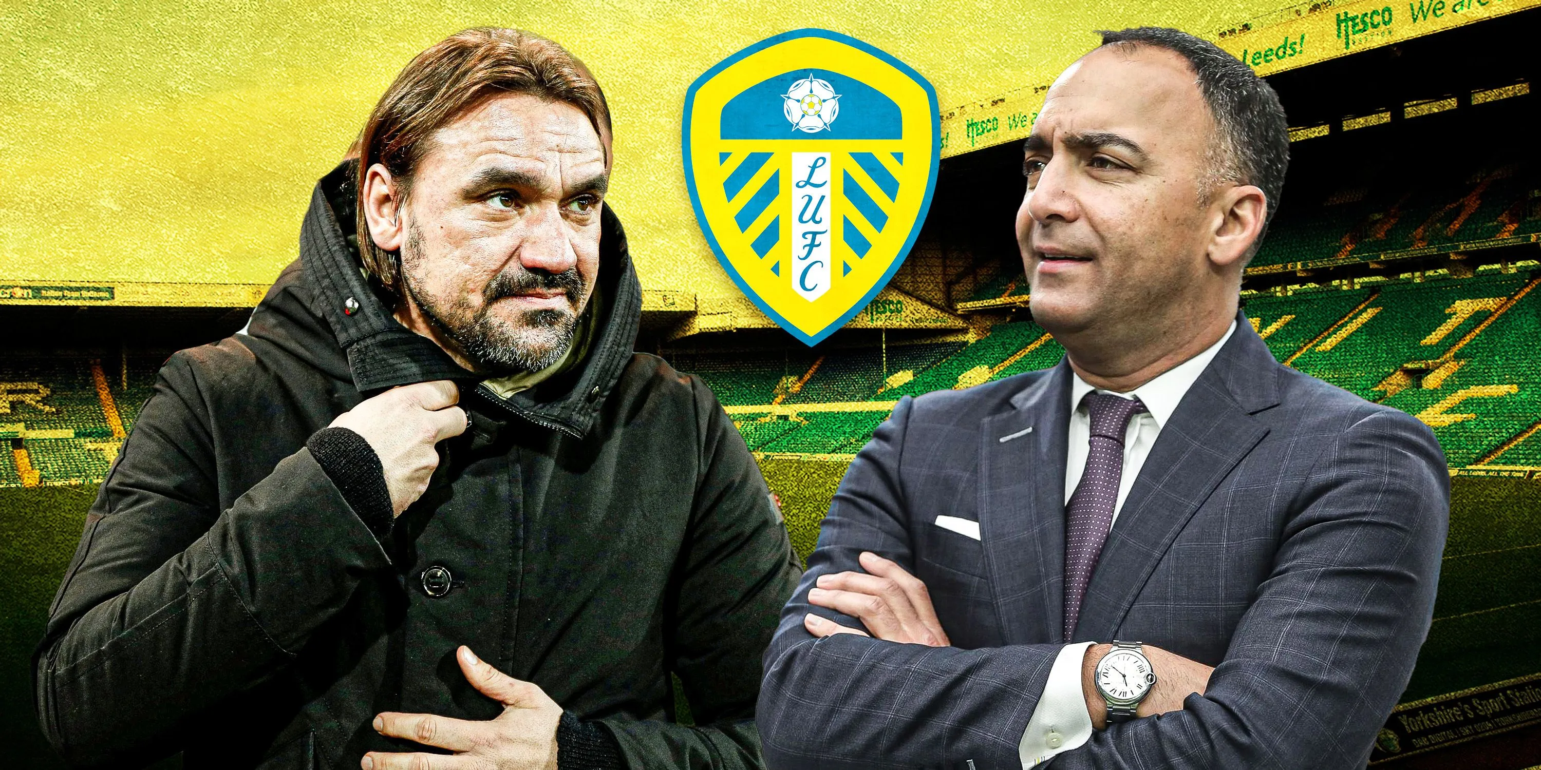 HLV Daniel Farke và Chủ tịch Leeds United Paraag Marathe cân nhắc các mục tiêu chuyển nhượng.